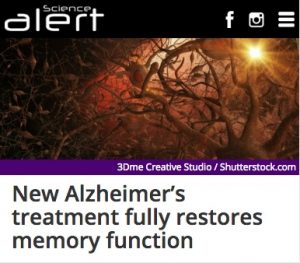 Science Alert - New Alzheimers Treatment fully restores memory function